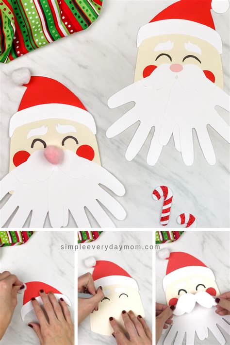 A Simple Santa Handprint Craft For Kids Preschool Christmas Crafts