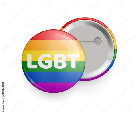 Vettoriale Stock Lgbt Pride Symbol Glossy 3d Badge In Rainbow Colors