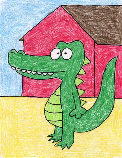 Drawing of paints and pencil. Alligator, Cartoon · Art Projects for Kids