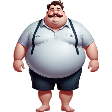 Cartoon Fat Guy Ai Generative 31612090 Png