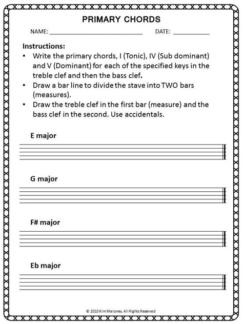 Within one category (notes/intervals, scales, …), the first exercises are the easiest. Primary Triads - FREE download. You can never have too many of these in the music classroom ...