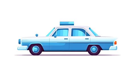 Premium Ai Image Blue Police Car Isolated On White Background Cartoon
