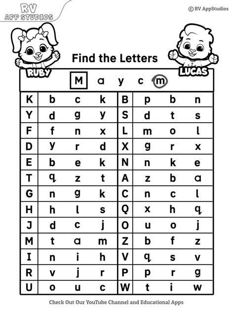 Find The Letters Worksheets Free Alphabet Printables