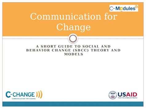 Pptx Communication For Change A Short Guide To Social And Behavior