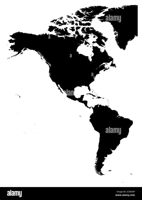 Mapa de silueta de la tierra de América América del Norte y del Sur