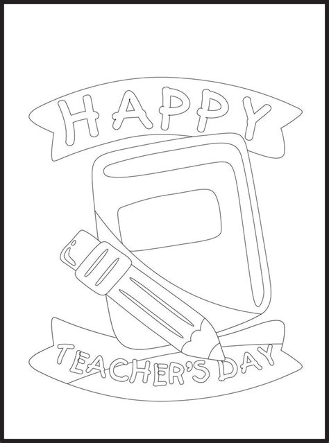 Teachers Day Coloring Pages 23134469 Vector Art At Vecteezy