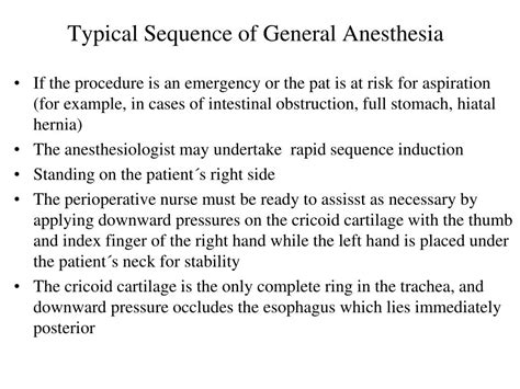 Ppt Typical Sequence Of General Anesthesia Powerpoint Presentation