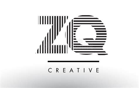Zq Z Q Black And White Lines Letter Logo Design Stock Vector