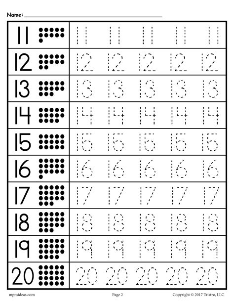 Math Worksheets Tracing Numbers