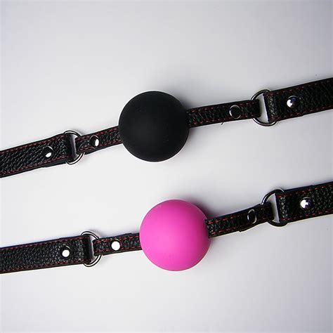 Standard Sized Silicone Ball Gag With Leather Strap Choose Adult Slave Bondage Gags Play Sex Toy