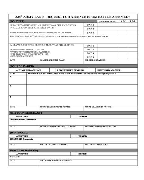 Army RST Form Fillable Printable PDF Forms Handypdf