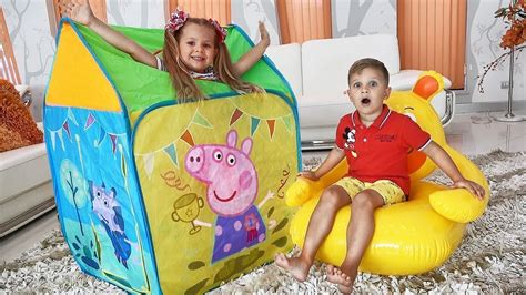 Diana and roma family, parents, & siblings ‍. Кидс Рома Шоу - Diana and Roma play with Peppa Pig toy ...