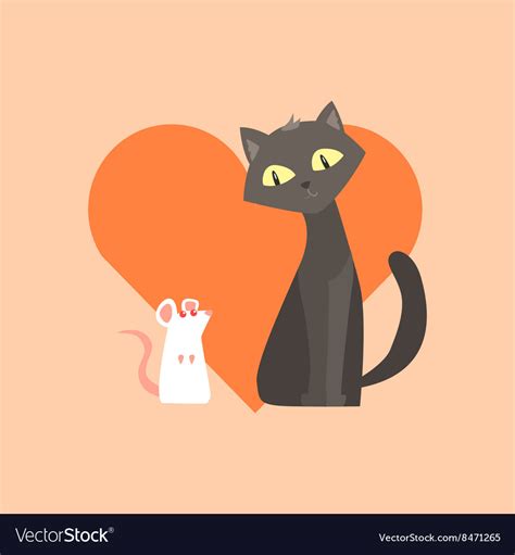 Cat And Mouse Friendship Image Royalty Free Vector Image