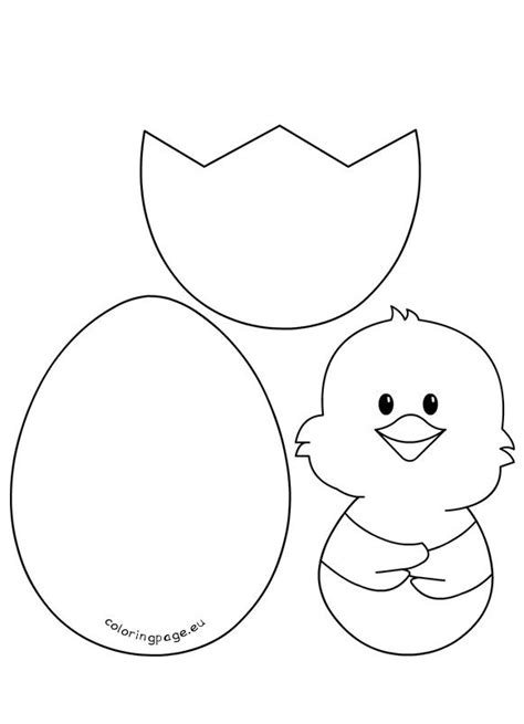 Easter Craft Patterns Chick And Egg Coloring Page Easter Crafts