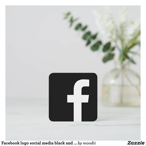 Facebook Logo Social Media Black And White Promo Calling Card Zazzle