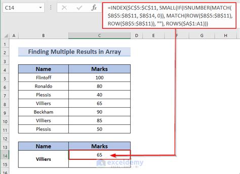 How To Use Index Match Function For Multiple Results In Excel
