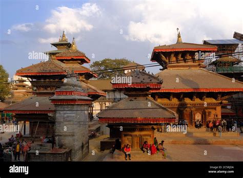 Templos Históricos En El Complejo Hanuman Dhoka Durbar Dentro De La