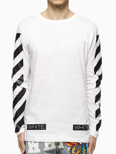 Free* and fast delivery available. Lyst - Off-White c/o Virgil Abloh Striped Long Sleeve T ...