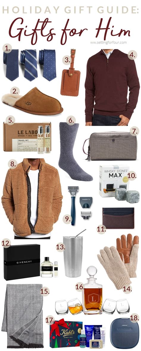 We found the best valentine's day gift ideas for men, including cute accessories and unique gadgets. Holiday Gift Guide - Gifts For Him - Setting for Four