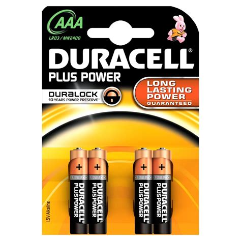 Duracell Aaa Plus Power Battery Alkaline Lr03 15v Batteries Mn2400