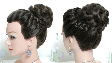 Strands hanging from the sides and nape area let. Hairstyles For Long Hair. High Bun Updo With Braids - YouTube