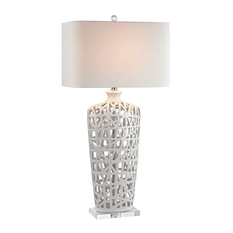 Get set for white lamp shades at argos. Dimond Lighting Gloss White Table Lamp with Rectangle Shade | D2637 | Destination Lighting