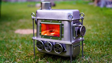 Homemade Mini Wood Stove For Camping Rear Secondary Air Intake Hot