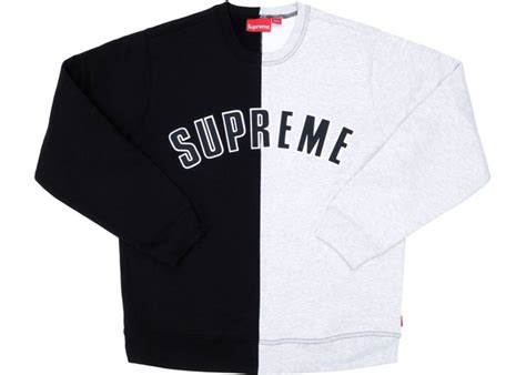 Supreme Supreme Split Crewneck Sweatshirt Blackwhite Grailed