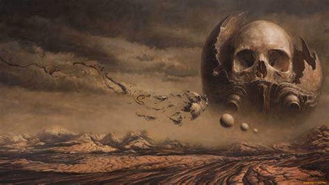 Wallpaper Landscape Fantasy Art Sky Artwork Dark Fantasy Skull