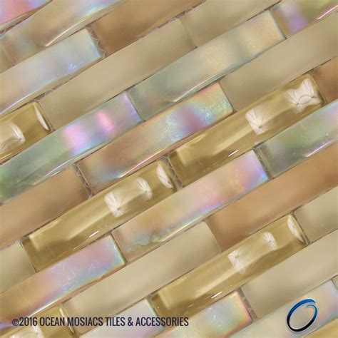 The Beauty Of This Tile Such Elegance In Gold Tones And Iridescent Wavy Glass… Iridescent