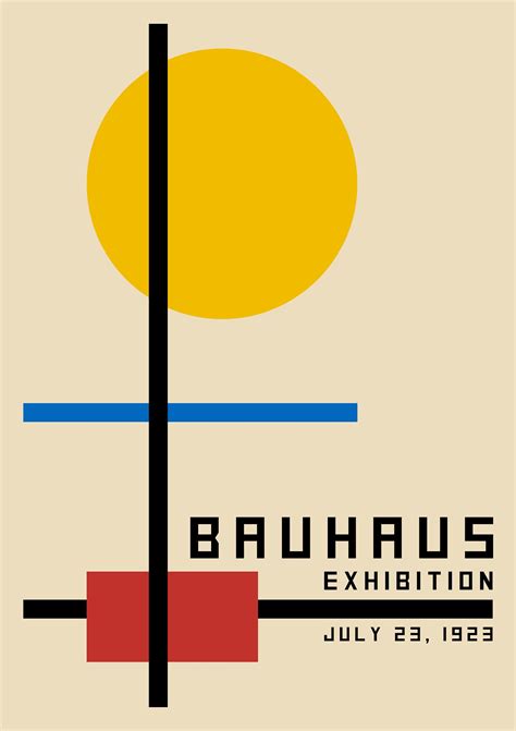 Bauhaus Exhibition Poster Minimalist Modern Geometric Abstract Wall
