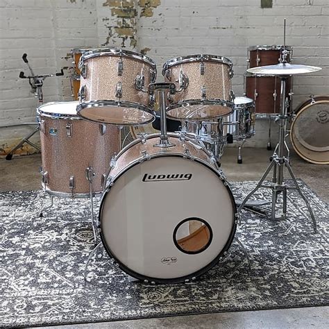 Ludwig 4 Pc Hollywood 1971 Champagne Sparkle Drum Set Reverb