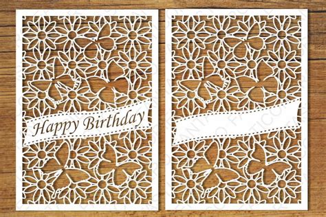 Happy Birthday Greeting Cards 2 Svg Files 60878 Cut Files