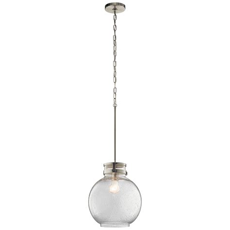 Kichler Brushed Nickel Industrial Seeded Glass Globe Pendant At