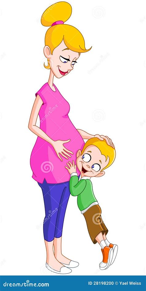Mamá Embarazada Con El Hijo Ilustración Del Vector Ilustración De