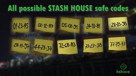 All Possible Stash House Safe Codes Rgtaonline