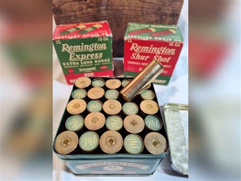 three full boxes of shotgun shells two old vintage 16 gauge both remington and a