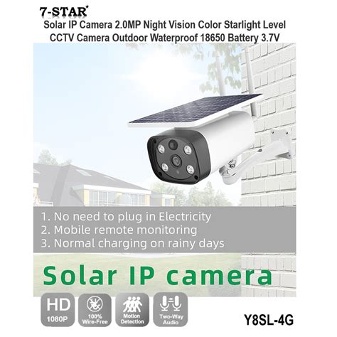 Ip68 Starlight Colorvu 4g Sim Card Wireless Solar Panel Ip Camera With