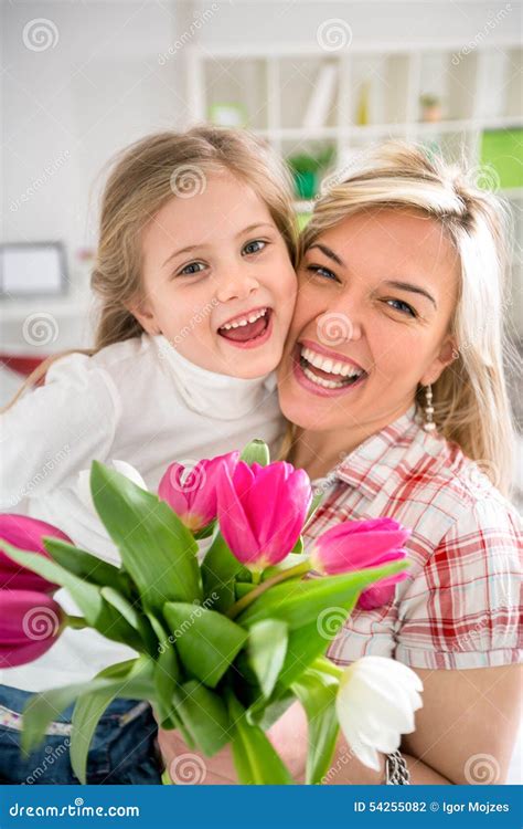 Mom With Her Daughter On Mother S Day Stock Photo Image Of