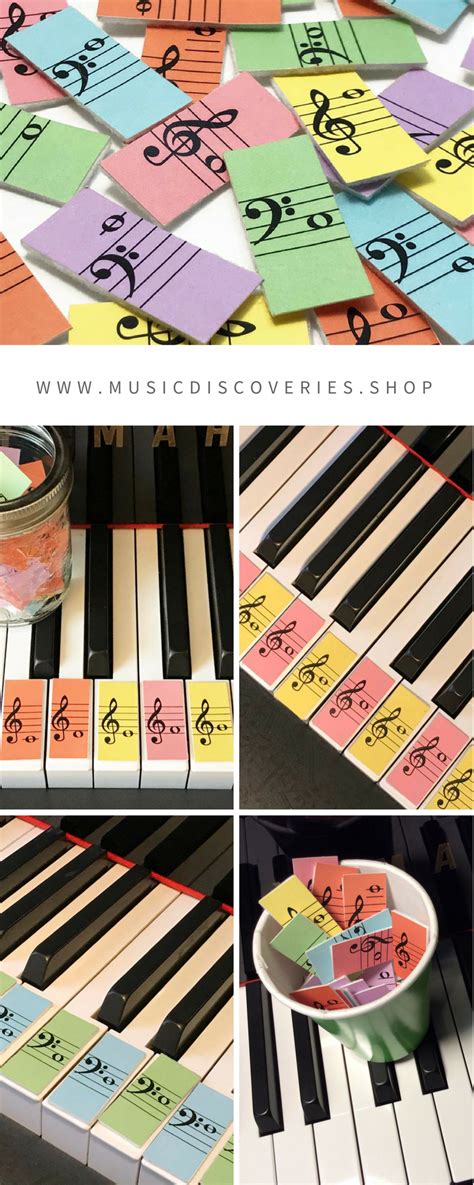 Colourful Teeny Tiny Flash Cards That Fit Perfectly On The Piano Keys