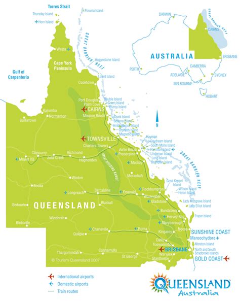 Queensland Tourism Map Queensland Australia