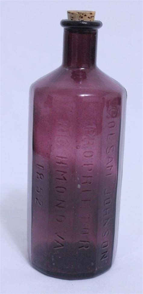 Antique 1852 Purple Indian Vegetable Jaundice Bitters Bottle W Cork Richmond Va 1981161035