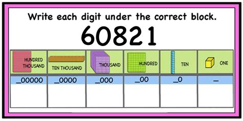 Representing numbers using Base 10 Blocks (up to 6 digits) Printable task-cards and interactive ...