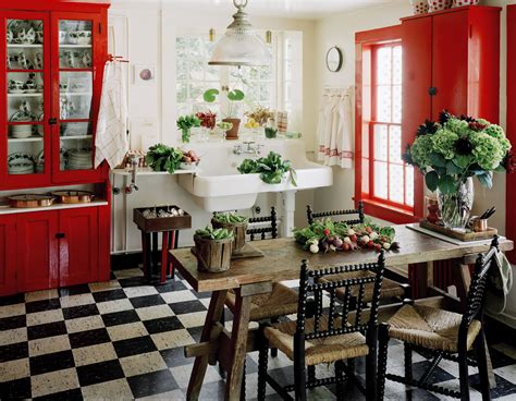 Red Country Kitchen Best Design For Big Small Kitchen Homesfeed