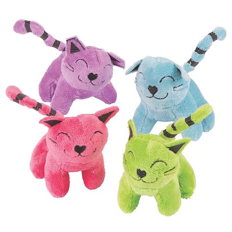 Assorted Plush Cats Party Favors 12 Pieces