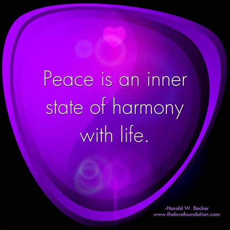 Peace Is An Inner State Of Harmony With Life Peace Inspirational