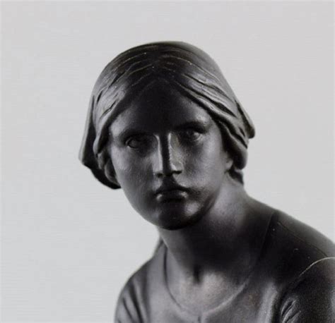 L Hjorth Denmark Figure In Black Terracotta Jeanne Darc For Sale