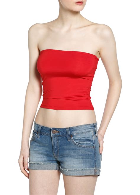 Lyst Mango Bandeau Top In Red