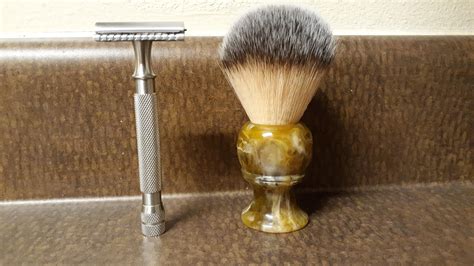 My First Safety Razor And Brush Maggard Mr18 Stainless Steel With Zinc