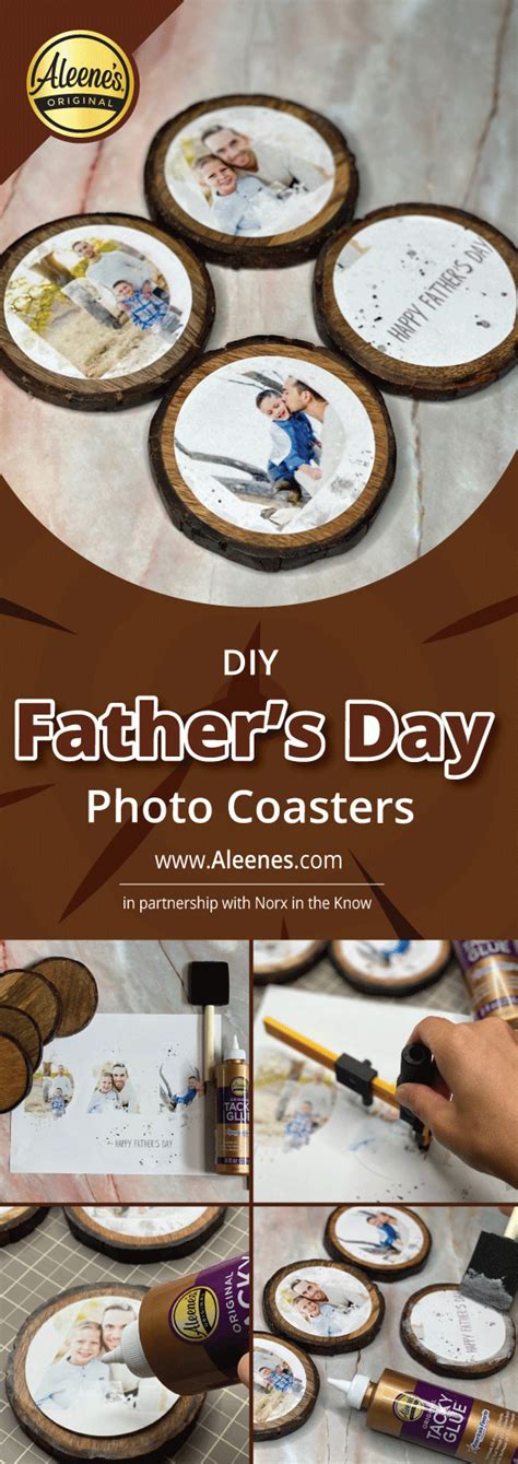Aleenes Original Glues Diy Photo Coasters For Fathers Day